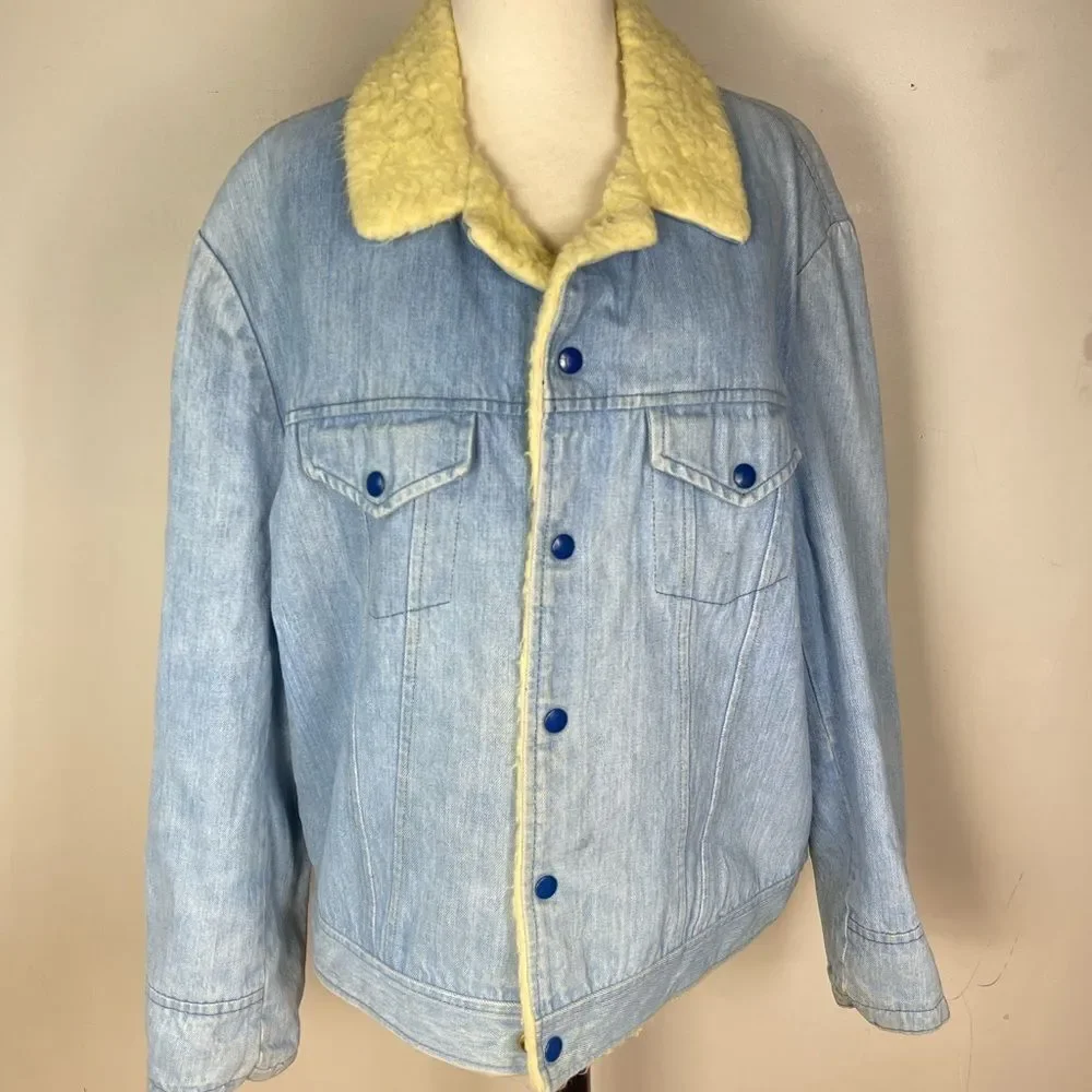 Vintage Trucker Sherpa Denim Jacket - Picture 1 of 7
